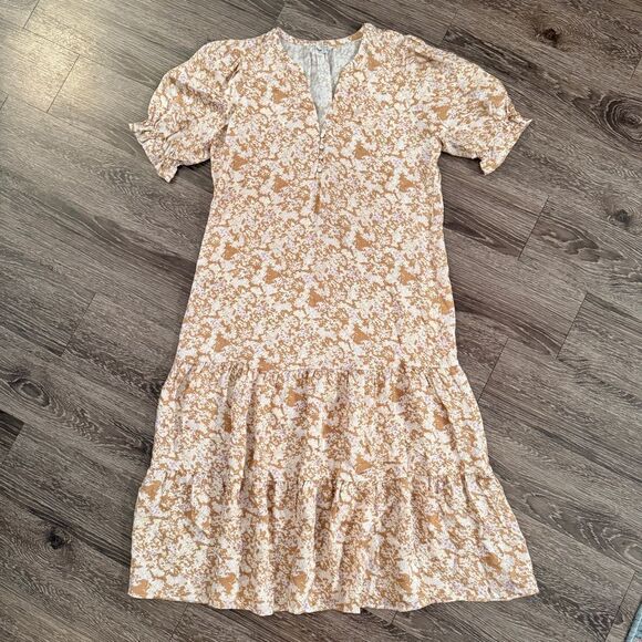 Rails Eliana Floral Silk Dress In Amber Meadow - Picture 1 of 6